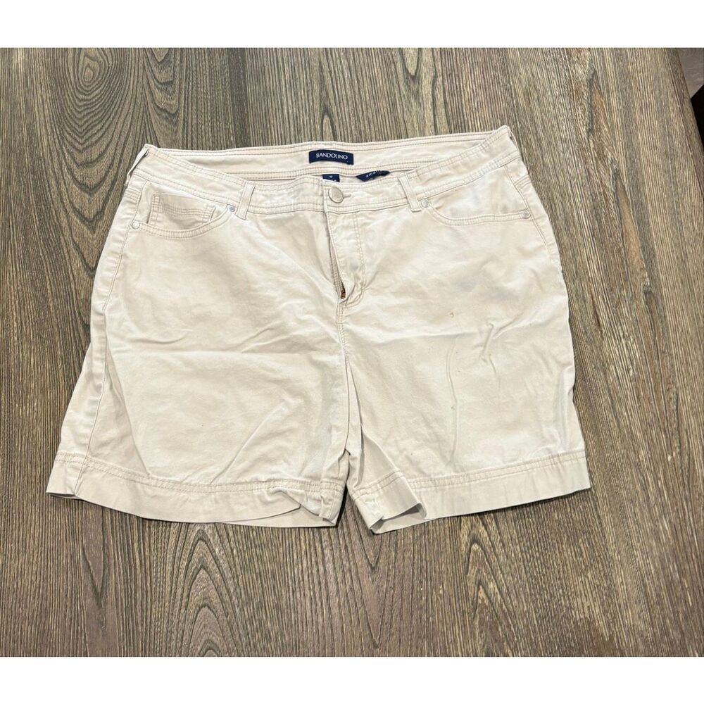 Bandolino Womens Amalia Shorts Mid Rise Cotton Blend Stretch Beige Size 12